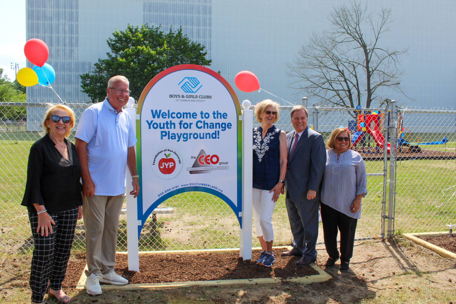 Ron Jaworski and Board Members at Vineland Boys and Girls Club Playground